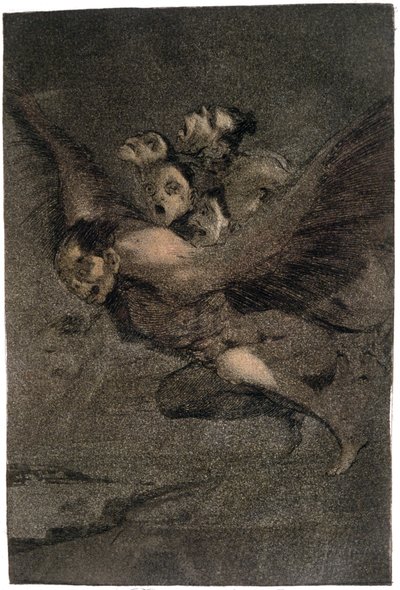 Buen Viage (Sikker tur). Vingemonstre. ca. 1802 (gravering) af Francisco Jose de Goya y Lucientes