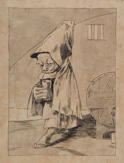 Karikatur af en munk af Francisco Jose de Goya y Lucientes