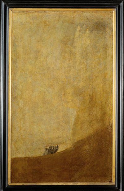 Hund, halvt nedsænket (maleri på lærred) af Francisco Jose de Goya y Lucientes