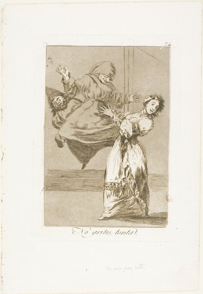 Skrig ikke, din idiot, plade 74 fra Los Caprichos af Francisco Jose de Goya y Lucientes