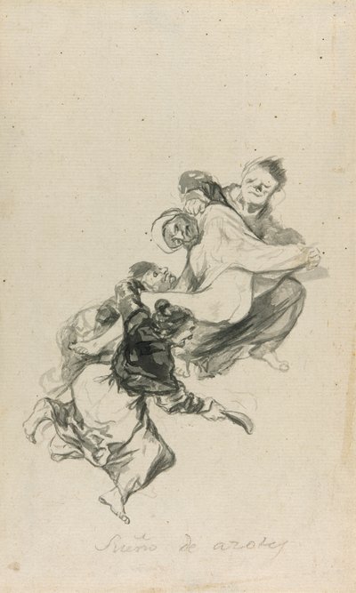 Drøm om piskning af Francisco Jose de Goya y Lucientes