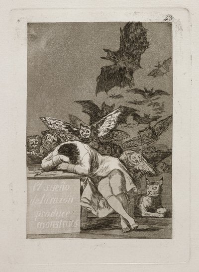 Fornuftens drøm producerer monstre af Francisco Jose de Goya y Lucientes