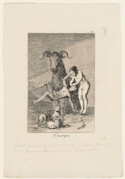 Essays, plade fra "Los Caprichos", 1799 af Francisco de Goya
