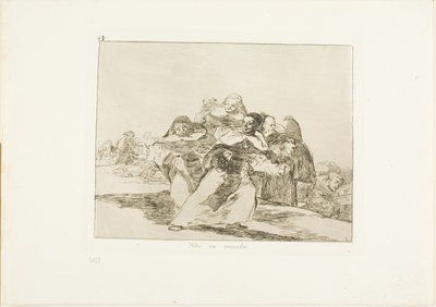 Alt er topsy-turvy, plade 42 fra The Disasters of War af Francisco Jose de Goya y Lucientes