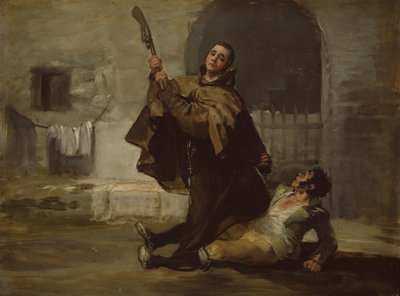 Friar Pedro Clubs El Maragato med pistolskæftet, ca. 1806 (olie på panel) af Francisco Jose de Goya y Lucientes
