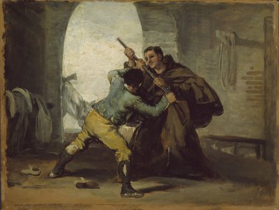 Friar Pedro wrests the Gun from El Maragato, c.1806 af Francisco de Goya