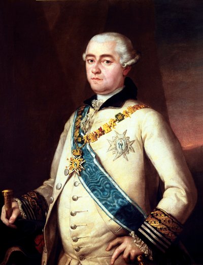GOYA Y LUCIENTES, Francisco de (1746-1828); ALCANTARA LOPEZ DE ZUNIGA, Pedro (1700-tallet). 14. greve af Miranda del Castanar og 10. hertug af Penaranda. Værk tidligere tilskrevet Francisco de Goya, som rammeindskriften siger. På guldhåndtaget af af Francisco Jose de Goya y Lucientes