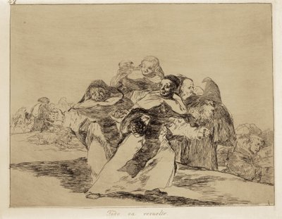 GOYA Y LUCIENTES, Francisco de (1746-1828). Alt er topsy-turvy. 1810-1820. (17,6 x 22,2 cm). Plade 42 af "The Disasters of War". Ætsning. SPANIEN. MADRID (AUTONOM FÆLLESSKAB). Madrid. Prado Museum af Francisco Jose de Goya y Lucientes