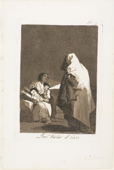 Here Comes the Bogeyman, tallerken tre fra Los Caprichos af Francisco Jose de Goya y Lucientes