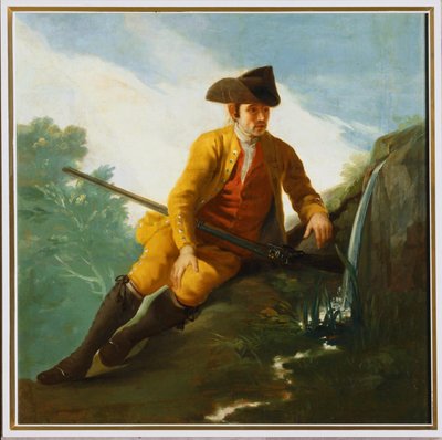 Jæger sidder ved et springvand ... (maleri på lærred) af Francisco Jose de Goya y Lucientes