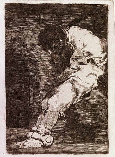 Hvis det er en kriminel, dør han hurtigt (Aquatint, ca. 1810) af Francisco de Goya