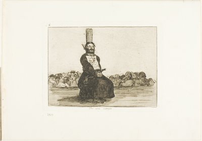 På grund af en kniv, plade 34 fra The Disasters of War af Francisco Jose de Goya y Lucientes