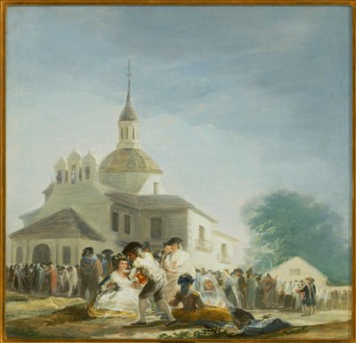 Pilgrimme foran Sankt Isidors kapel La ermita de San Isidro el dia de la fiesta ... (maleri på lærred) af Francisco Jose de Goya y Lucientes