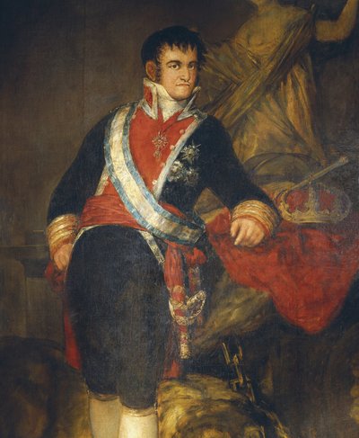 Portræt af kong Ferdinand VII, detalje af Francisco Jose de Goya y Lucientes