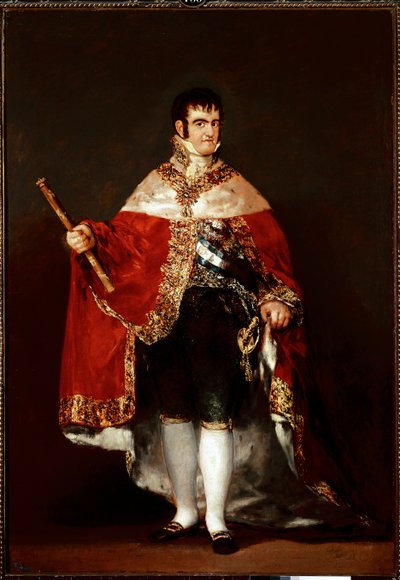 Portræt af kong Ferdinand VII i kongelig dragt (olie på lærred, ca. 1815) af Francisco de Goya
