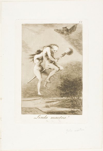 Pretty Teacher!, tallerken 68 fra Los Caprichos af Francisco Jose de Goya y Lucientes