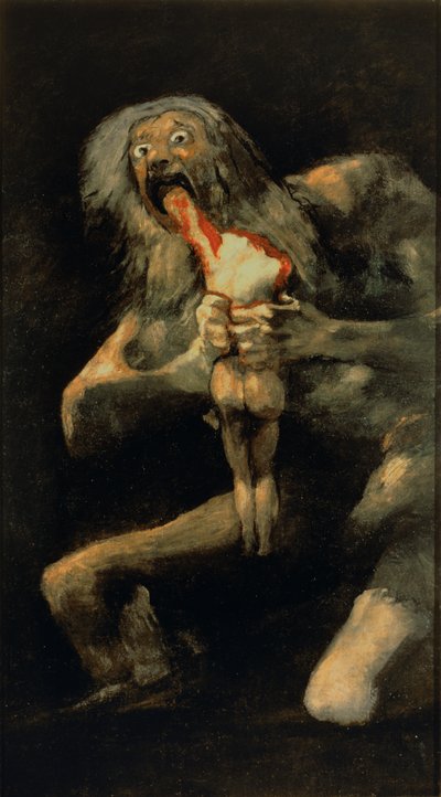 Saturn fortærer en af sine sønner af Francisco de Goya