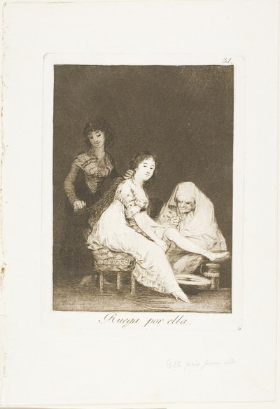 She Prays for Her, tallerken 31 fra Los Caprichos af Francisco Jose de Goya y Lucientes