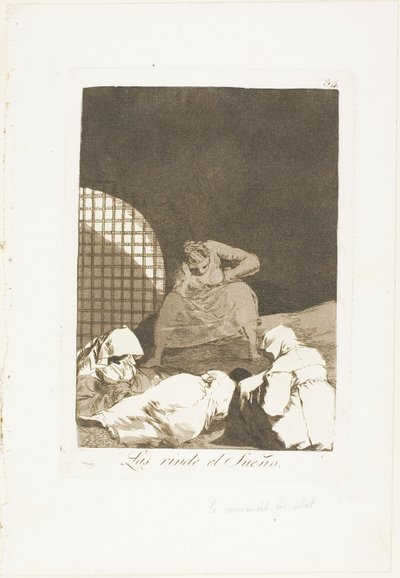 Sleep Overcomes Them, tallerken 34 fra Los Caprichos af Francisco Jose de Goya y Lucientes