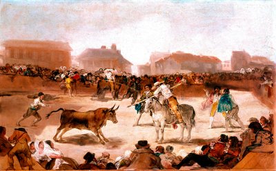 Sociale emner på Academy of San Fernando: "" Running in a Village"" Maleri af Francisco Goya og Lucientes (1746-1828) 1812-1814 Dim. 45x72 cm Madrid, Academy of San Fernando af Francisco de Goya