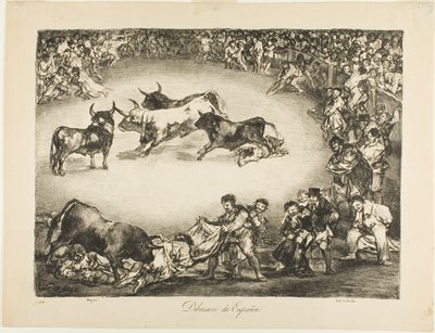 Spansk underholdning, fra The Bulls of Bordeaux af Francisco Jose de Goya y Lucientes