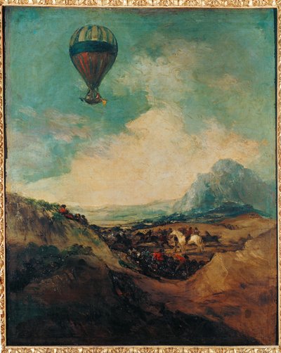 Ballonen, eller Montgolfierens opstigning (maleri på lærred) af Francisco Jose de Goya y Lucientes