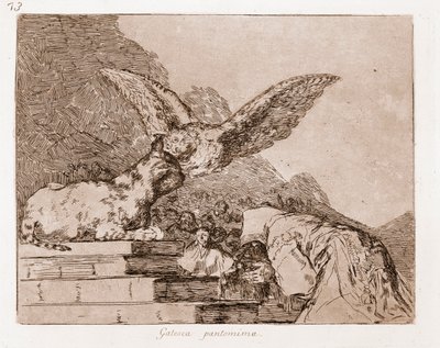 The Disasters of War: Cat Pantomime (ætsning fra forberedende tegning af Francisco de Goya