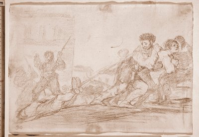 The Disasters of War: Han fortjente det (forberedende tegning af Francisco de Goya