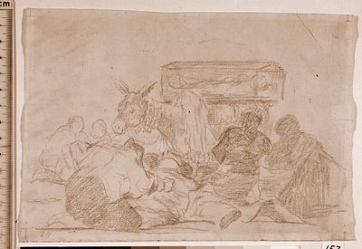 The Disasters of War: Mærkelig hengivenhed (forberedende tegning af Francisco de Goya