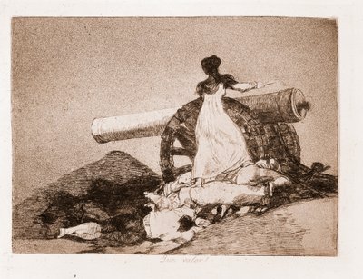 Krigens katastrofer: Hvilket mod! (ætsning fra en forberedende tegning af Francisco de Goya