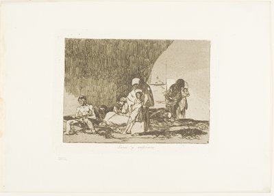 The Healthy and the Sick, tallerken 57 fra The Disasters of War af Francisco Jose de Goya y Lucientes