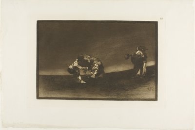 Den samme mand kaster en tyr i ringen ved Madrid, tallerken 16 fra The Art of Tyrefighting af Francisco Jose de Goya y Lucientes