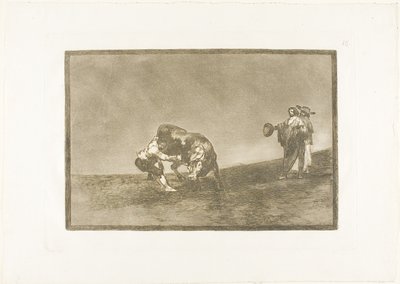 Den samme mand kaster en tyr i ringen ved Madrid, plade 16 fra The Art of Tyrefighting af Francisco Jose de Goya y Lucientes