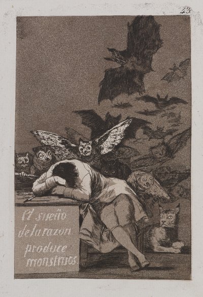 Fornuftens søvn producerer monstre af Francisco de Goya