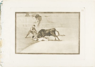 Pepe Illos uheldige død i ringen i Madrid, plade 33 fra The Art of Tyrefighting af Francisco Jose de Goya y Lucientes