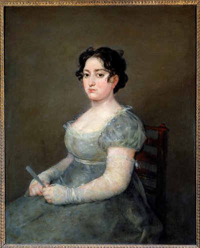 The Woman in the Fan Maleri af Francisco de Goya (1746-1828) 1800-tallet søn. 1,03x0,84 m af Francisco de Goya