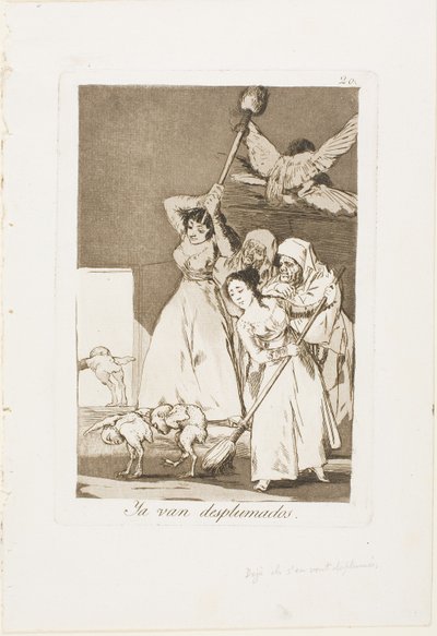 There They Go Pucked (dvs. fleeced), tallerken 20 fra Los Caprichos af Francisco Jose de Goya y Lucientes