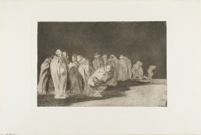 Der er noget under sækkelærredet, dvs. at man ikke kan dømme en mand på hans tøj, planche otte fra Los Proverbios af Francisco Jose de Goya y Lucientes