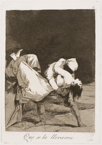 They Carried Her Off!, plade otte fra Los Caprichos, 1797-99 af Francisco de Goya