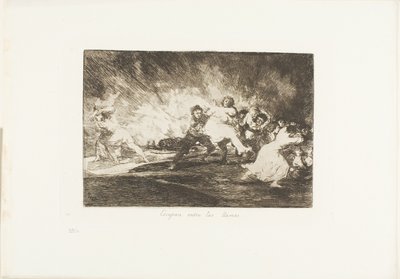 They Escape through the Flames, plade 41 fra The Disasters of War af Francisco Jose de Goya y Lucientes