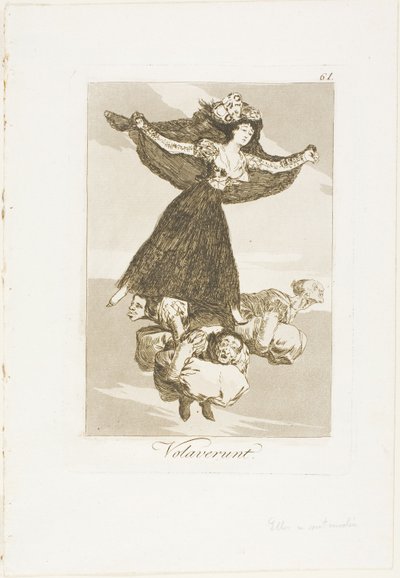 They Have Flown, tallerken 61 fra Los Caprichos (Caprices) af Francisco Jose de Goya y Lucientes