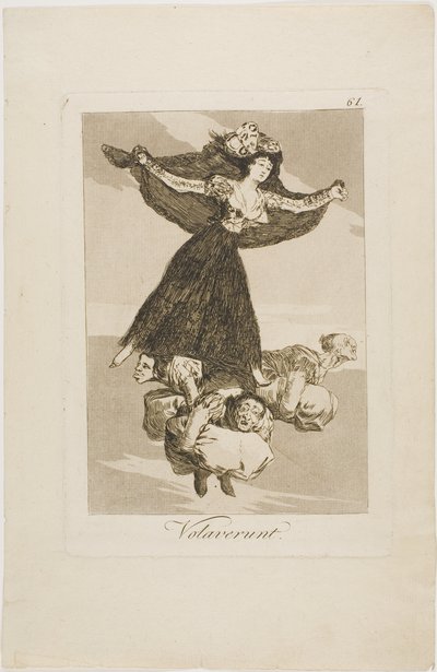 They Have Flown, tallerken 61 fra Los Caprichos af Francisco Jose de Goya y Lucientes