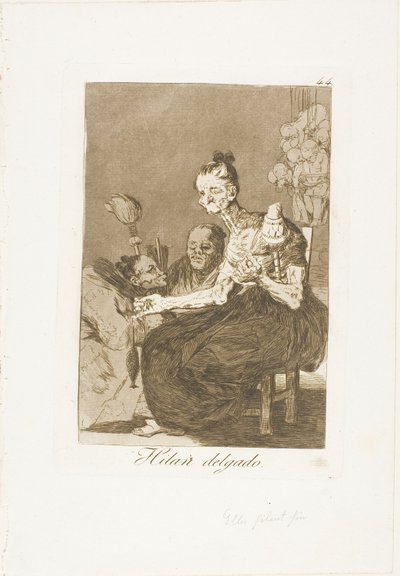 De spinder fint, tallerken 44 fra Los Caprichos af Francisco Jose de Goya y Lucientes