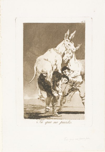 Thou Who Canst Not, tallerken 42 fra Los Caprichos af Francisco Jose de Goya y Lucientes