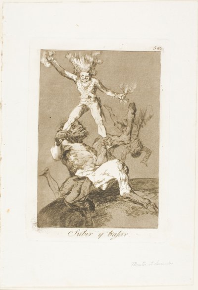At stige og falde, tallerken 56 fra Los Caprichos af Francisco Jose de Goya y Lucientes