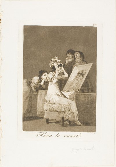 Indtil døden, plade 55 fra Los Caprichos af Francisco Jose de Goya y Lucientes