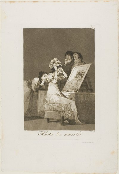 Indtil døden, plade 55 fra Los Caprichos af Francisco Jose de Goya y Lucientes