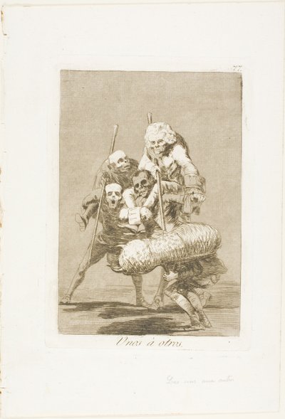 Hvad man gør ved en anden, tallerken 77 fra Los Caprichos af Francisco Jose de Goya y Lucientes