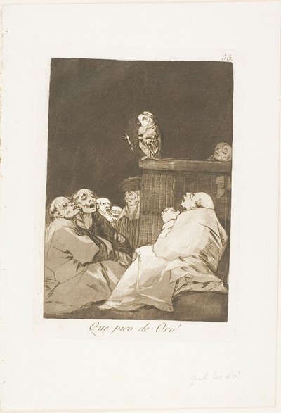 Sikke et gyldent næb!, tallerken 53 fra Los Caprichos af Francisco Jose de Goya y Lucientes