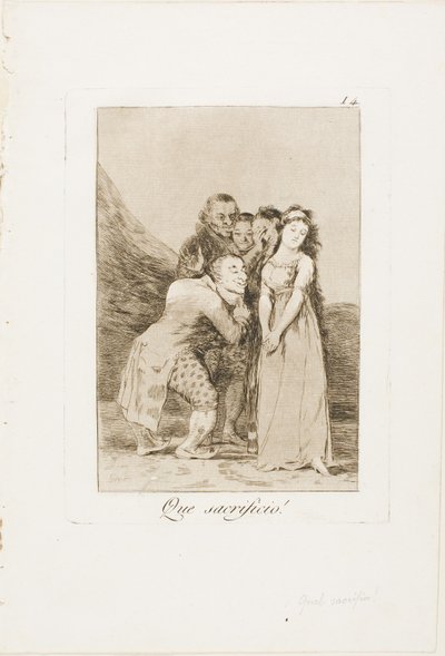 What a Sacrifice!, tallerken 14 fra Los Caprichos af Francisco Jose de Goya y Lucientes